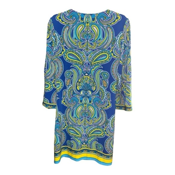 Laundry By Shelli Segal Colorful Paisley Print Shift Dress Size Medium LA1 - Picture 3 of 3